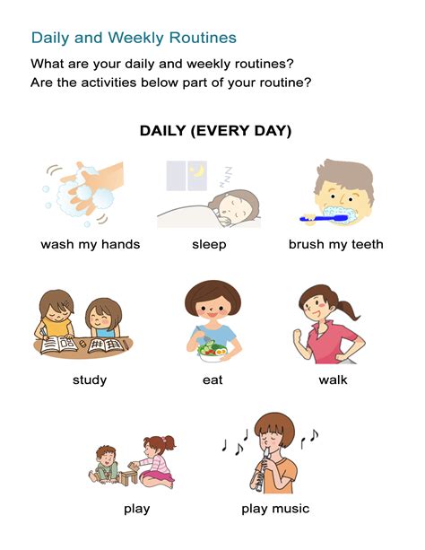 Present Simple Daily Routine Worksheet