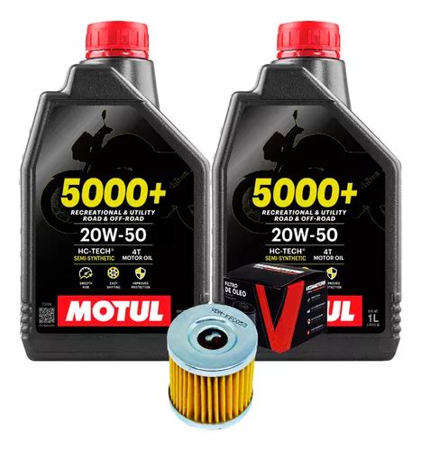 Kit 2 Lts Óleo Motul 5000 20w50 Filtro De Óleo Next 250