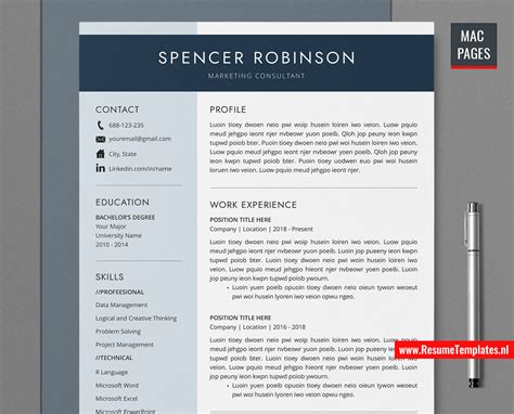 For Mac Pages Simple Resume Template CV Template For Mac Pages