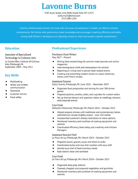 Line Cook Resume Examples and Templates for 2024 - ResumeBuilder.com