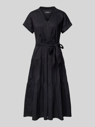 Lauren Ralph Lauren Midikleid Im Stufen Look Black Online Kaufen