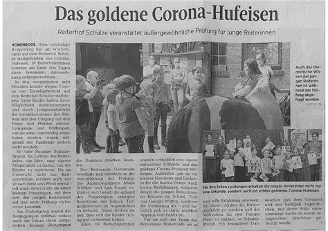 Corona Hufeisen Reitverein Hohenrode An Der Weser Im Sch Nen