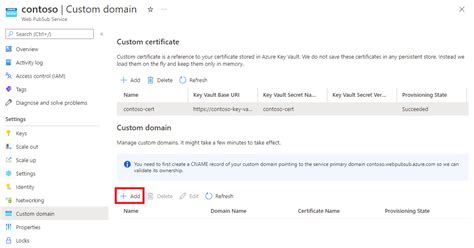 Configurer un domaine personnalisé pour Azure Web PubSub Service