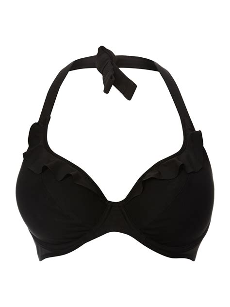 Freya In The Mix Underwired Banded Halter Bikini Top In Black Lyst