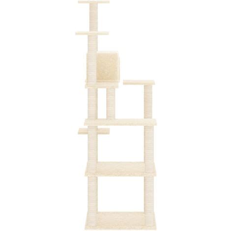 Albero Per Gatti Con Tiragraffi In Sisal Crema Cm