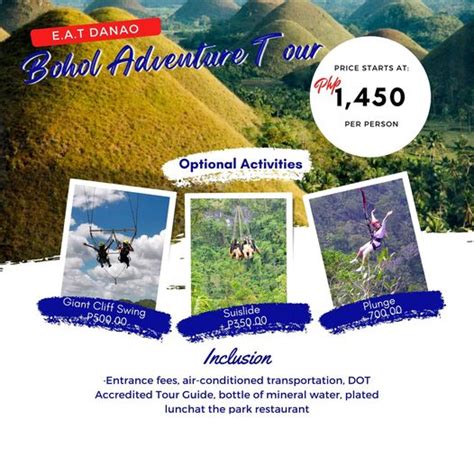 Bohol Eat Danao Adventure Tour Shopping Flights Bookings