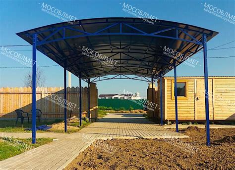 Прочный, сборный арочный навес с фермами для автомобиля "ЭКОНОМ+"