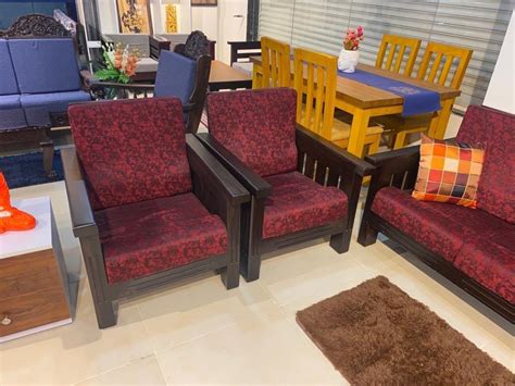 Seater Cotton Living Room Wooden Sofa Set At Rs Set In