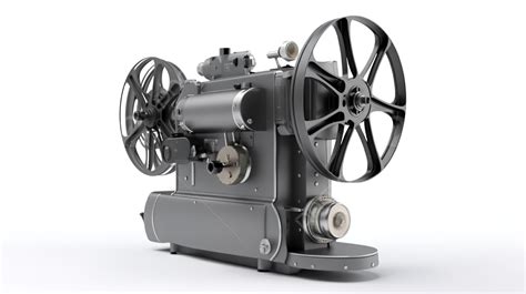 An Old Vintage Movie Projector Is Shown On A White Background 3d