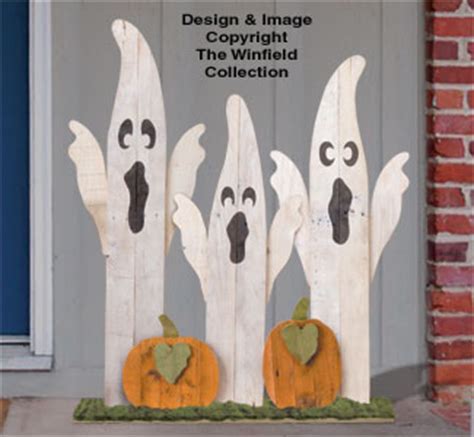 All Halloween Pallet Wood Ghostly Trio Pattern