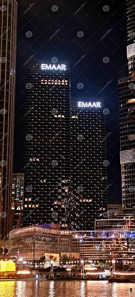 EMAAR Buildings Burj Khalifa Dubai Night View Editorial Image - Image ...