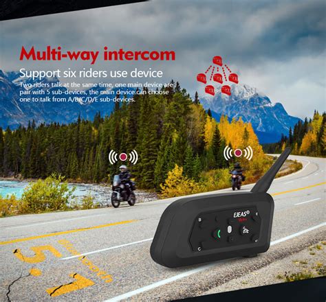 EJEAS V6 Pro Double Pack_Bluetooth 5.1, 2 rider talk at the same time ...