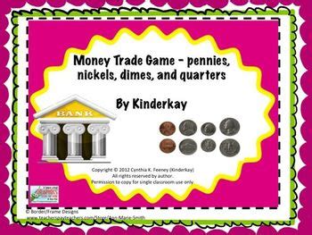 Money Trade Game - Pennies, Nickels, Dimes, Quarters by KinderKay