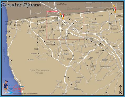 Tijuana Mexico Map Tourist Attractions Travelsfinderscom