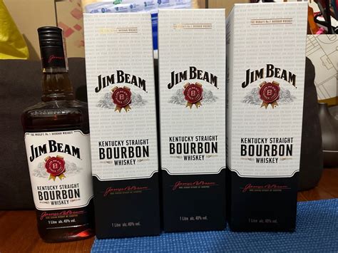 Jim beam 1 litre, Food & Drinks, Alcoholic Beverages on Carousell