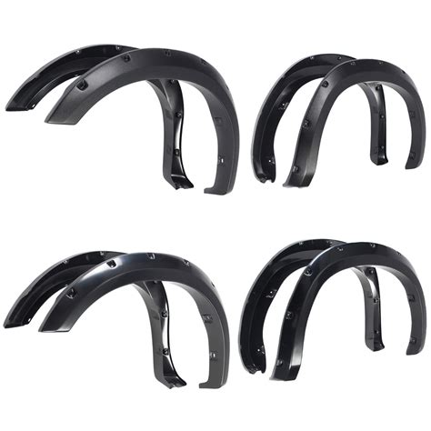 New 4PCS Front Rear Wheel Fender Flares With Pocket Rivet Black For