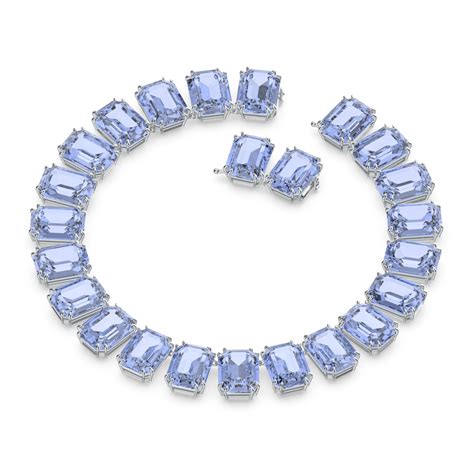 Buy Swarovski Millenia Necklace Octagon Cut Crystals Blue Rhodium