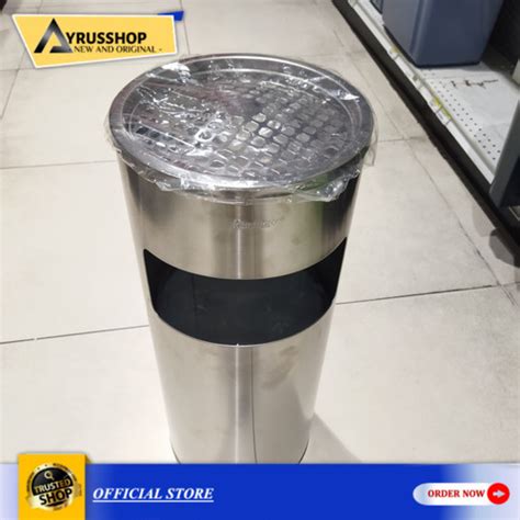 Jual Krisbow Tempat Sampah Asbak X Stainless Silver Ashtray Bin