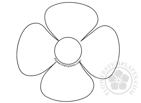 Flower 4 Petal Shape Flowers Template