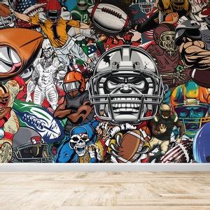 American Football Graffiti Wallpaper - Etsy