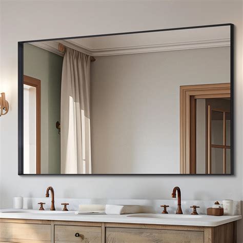 Desbing X Inch Black Bathroom Vanity Mirror Black Wall Mirror