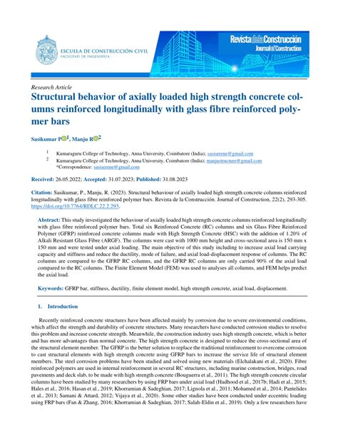 Pdf Structural Behavior Of Axially Loaded High Strength Concrete