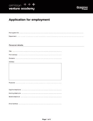 Fillable Online Tes Co Application For Employment The Tes Fax Email