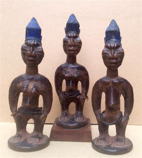 Yoruba Oyo Ibeji Triplets Master Carver Abegunde Of Ede African Tribal