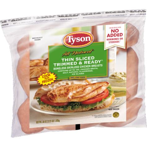 Tyson Thin Sliced Boneless Skinless Chicken Breasts Lb Frys