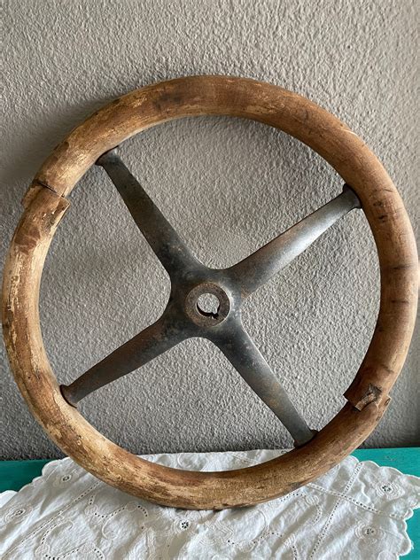 Antique Wood Steering Wheel - Etsy