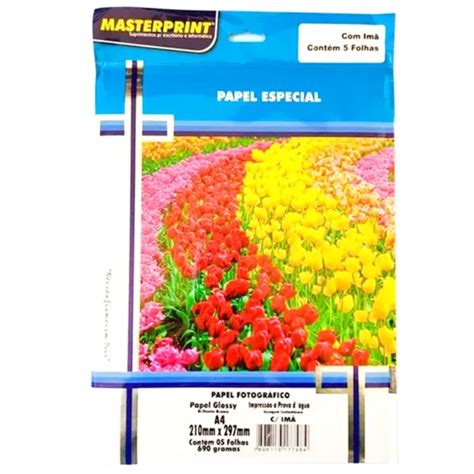 Papel Fotogr Fico A Matte G M Fosco C Folhas Masterprint Lupel