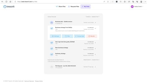 Manage Your Shared Links Tresorit Knowledge Base