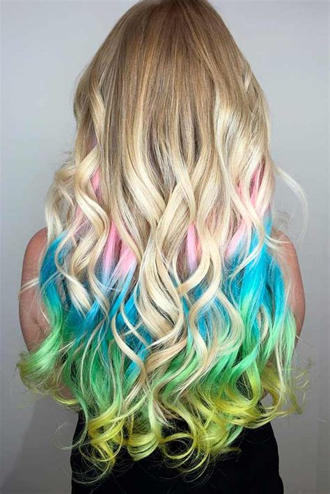 Mesmerizing Hidden Rainbow Hair Love Hairstyles