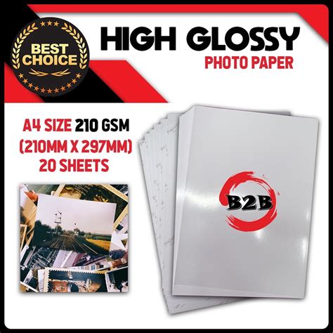 210gsm A4 Premium High Glossy Photo Paper 20 Sheets Shopee Philippines