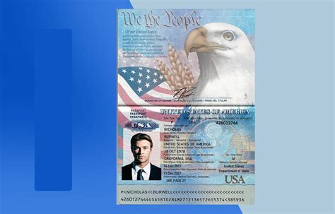 Usa Passport Psd Template New Edition Download Photoshop File