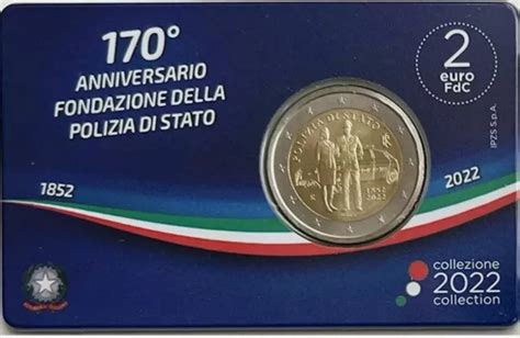 MONETA DA 2 Euro Italia 2022 Polizia Di Stato Coincard Fdc EUR 22