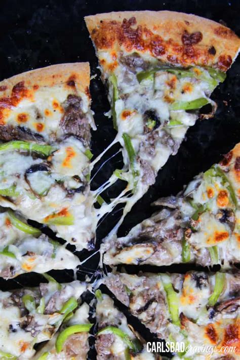 The Best Philly Cheesesteak Pizza How To Freeze Make Ahead Etc