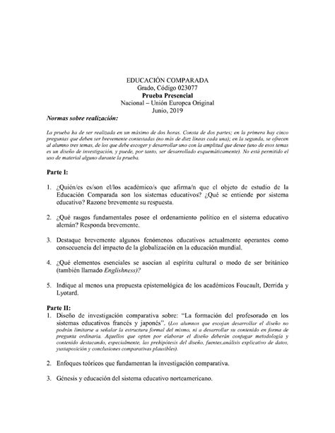 38260102 enunciado del examen de educación comparada de la uned