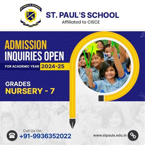 Admission 2024 25 St Pauls School