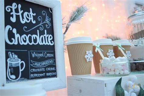 Winter Wonderland Diy Hot Chocolate Bar Barra De Chocolate Fiesta