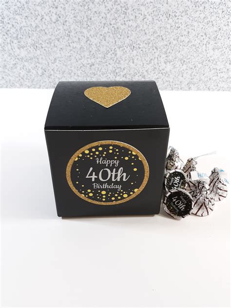 40th Birthday Party Favor Box Adult Birthday Party Black Box Etsy