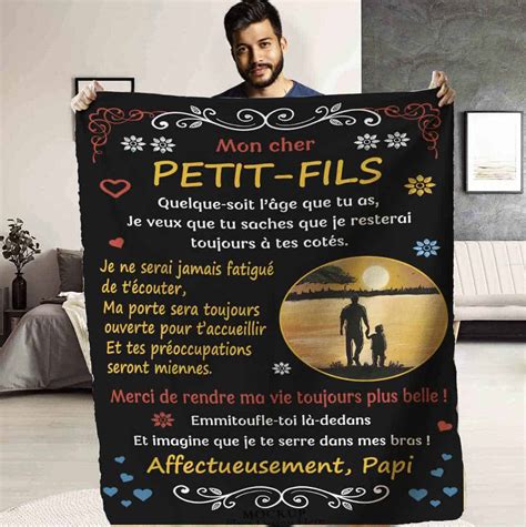 Plaid Personnalis Offrir Son Petit Fils Sign Papi Lizzart