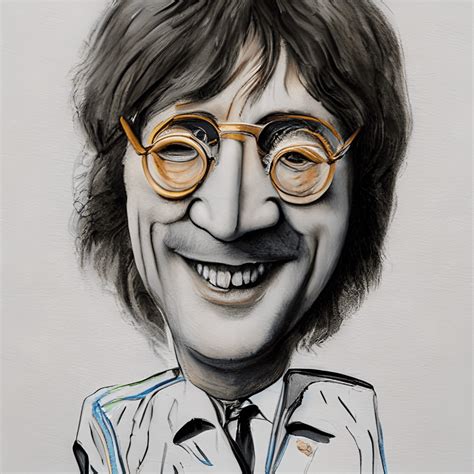 John Lennon Caricature Painting · Creative Fabrica