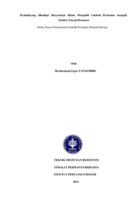 (DOC) Kendala yang dihadapi Masyarakat dalam Mengolah Limbah Pertanian ...