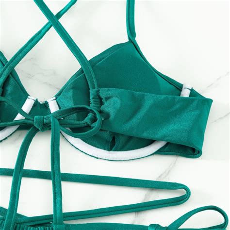 Costum De Baie Cu Bikini Reglabil FITINT Mykonos Piese Verde FITINT Ro