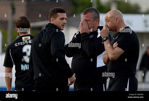 Bala Town Manager Colin Caton Second Right Looks Dejected After The