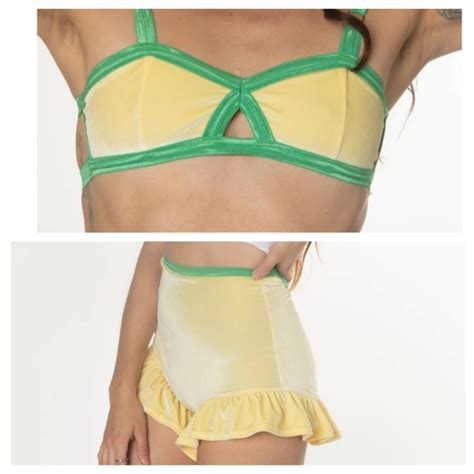 Solstice Intimates Intimates Sleepwear Nwt Solstice Intimates Yellow Velvet Lingerie Set