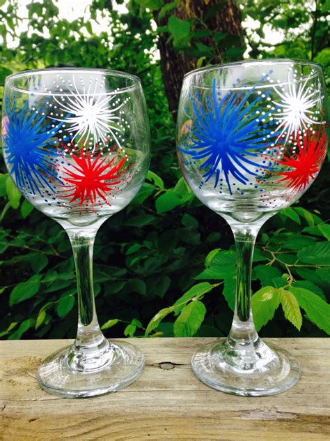 Fourth Of July New Year S Celebration Glasses Red White