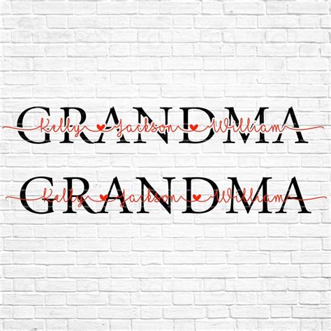 Custom Grandma Svg, Grandma Shirt Svg, Personalized With Grandkids' Names, Grandma Gifts ...