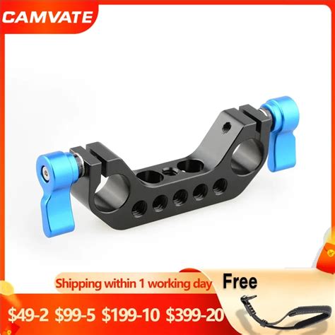 CAMVATE 15mm Railblock Rod Clamp With Adjustable Thumbscrew For DSLR